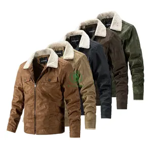 Custom Casual Men Winter Jacket Lapel Cashmere Thickened Plush Plain For Men Classic Jacket Men