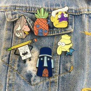 Dibujos animados moda <span class=keywords><strong>Bob</strong></span> <span class=keywords><strong>Esponja</strong></span> Squarepants Combo insignia Pie Big Star <span class=keywords><strong>piña</strong></span> <span class=keywords><strong>casa</strong></span> personalidad broche Accesorios - Product Image 2