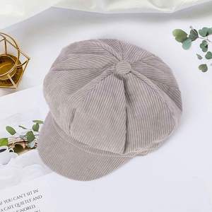 Casquette Gavroche en Velours Côtelé Personnalisée pour Femme, Chapeau Béret Uni, Casquette de Journaliste, Casquette de Peintre, Cadeau Promotionnel en Gros - Product Image 4