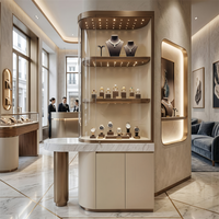 Vitrine à bijoux murale élégante et verrouillable avec éclairage LED, design robuste et étanche pour l'affichage en magasin