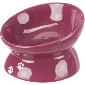 Ciotola in Ceramica per Animali Domestici 0,15 L Viola con Design a Impronta di Zampa per Cani e Gatti - Product Image 2