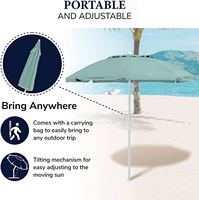 Parasol de patio UV personnalisé de haute qualité avec logo transparent, design classique, contrôle manuel, idéal pour la plage et les voyages – Vente chaude