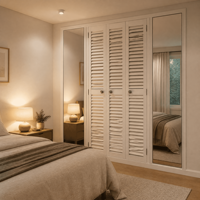 Porte pliante intérieure en bois massif de style plantation, à persiennes réglables, couleur personnalisée pour la décoration intérieure