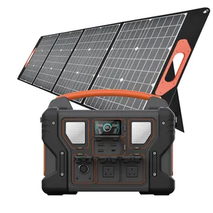 Nuovo sistema di generazione di energia solare personalizzato 110v 220v famiglia uso esterno centrale elettrica portatile 1000W litio