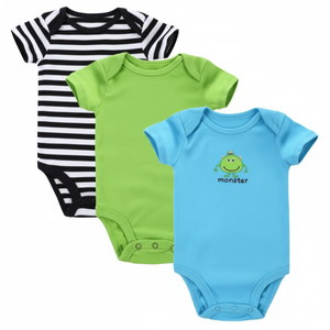 Venta caliente 100% mono de algodón para niños recién nacidos ropa de bebé mameluco con cierre de botón a presión - Product Image 1