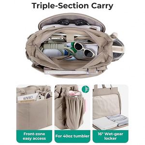 Trending Sturdy Soft Thick Weekend Travel <b>Nylon</b> Custom Logo <b>Tote</b> Women Handbags Puffer Shoulder Laptop <b>Bags</b> - Product Image 3