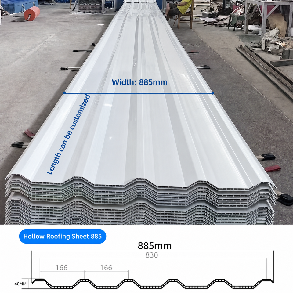 Shaping Sheet Modern Corrugated UPVC Hollow Roofing Sheet Anti-UV Heat Resistant ...