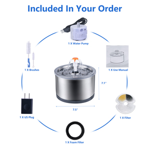 Tự động mèo đài phun nước 84oz/2.5L thép không gỉ Dog Dispenser với ba dòng nước rắn mô hình - Product Image 6