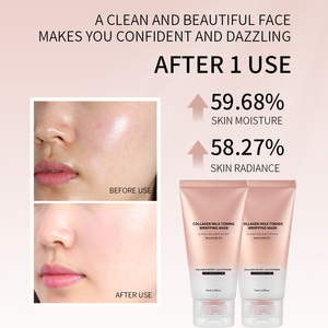 Masques en feuille tonifiants au collagène et à la vitamine C, hydratants, liftants, peel-off profond au bio-collagène pour usage nocturne - Product Image 3