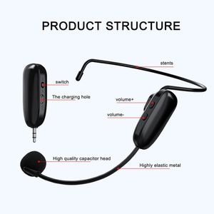 2.4G Condenseur Noir <span class=keywords><strong>Micro</strong></span> Cravate Sans Fil Casque <span class=keywords><strong>Micro</strong></span> Discours <span class=keywords><strong>Haut</strong></span>-<span class=keywords><strong>Parleur</strong></span> Pour L'enseignement Conférence Casque <span class=keywords><strong>Micro</strong></span> - Product Image 5