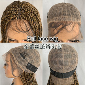 Peluca de Cabello Sintético Trenzado de 22 Pulgadas, sin Pegamento, con Encaje Completo, Estilo Crochet, Tejida a Mano, para Mujeres Negras <span class=keywords><strong>Africanas</strong></span>, con <span class=keywords><strong>Trenzas</strong></span> Retorcidas - Product Image 3