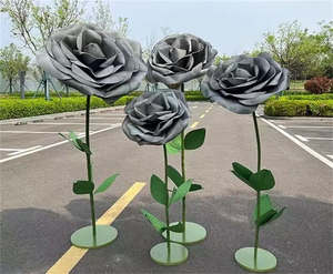 Set di 4 Fiori <span class=keywords><strong>Giganti</strong></span> 3D in Schiuma <span class=keywords><strong>Blu</strong></span> per Decorazione di Sfondo Matrimoniale, Fiori <span class=keywords><strong>Giganti</strong></span> per San Valentino - Product Image 4