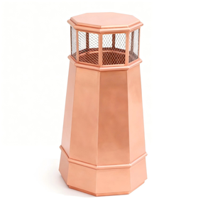 Tapa de <span class=keywords><strong>Chimenea</strong></span> Resistente a la Intemperie, Hecha a Mano, de Cobre Grueso, Octogonal Cónica, Tamaño Personalizado para Techos de Villas de Lujo - Product Image 3