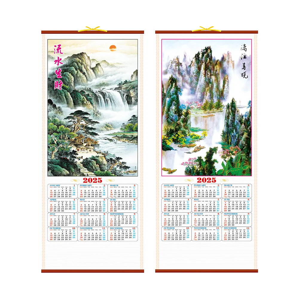 Mới được thiết kế sản phẩm thiết kế 2025 tùy chỉnh lịch in ấn tường sroll lịch quà tặng năm mới