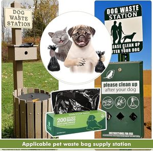 200 bolsas biodegradables para caca de perro en una caja a prueba de fugas sin perfume bolsas de basura fáciles de abrir - Product Image 3