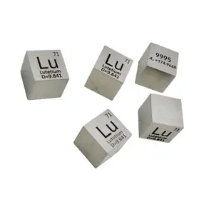 Metal lutesyum küp nadir toprak eleman koleksiyonu bilim deney yüksek saflıkta % 99.95% 10x10x10mm Lu küp araştırma için