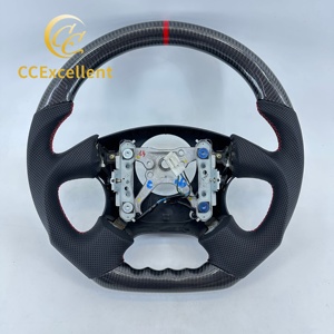 Volante de Fibra de Carbono Real para Subaru <span class=keywords><strong>Impreza</strong></span> <span class=keywords><strong>WRX</strong></span> <span class=keywords><strong>1999</strong></span> 2000 2001 2002 2003 2004, Piezas Interiores Personalizadas para Automóvil con Franja Roja - Product Image 1