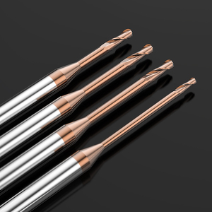 HUHAO HRC 55 boule nez deux cannelures carbure tungstène acier fraise en bout TiSiN enduit fraise cnc aluminium fraises - Product Image 3