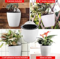 Pot Bunga Anggrek Self Watering Plastik PP Gaya Pedesaan untuk Dalam & Luar Ruangan, Pot Vertikal untuk Dinding & Jendela