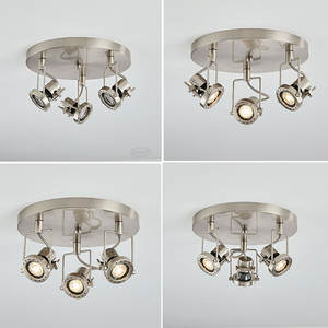 LEDEAST <span class=keywords><strong>Kit</strong></span> <span class=keywords><strong>de</strong></span> <span class=keywords><strong>plafonnier</strong></span> industriel GUTM-CB3 GU10 à 3 têtes pour le salon et le couloir. - Product Image 3