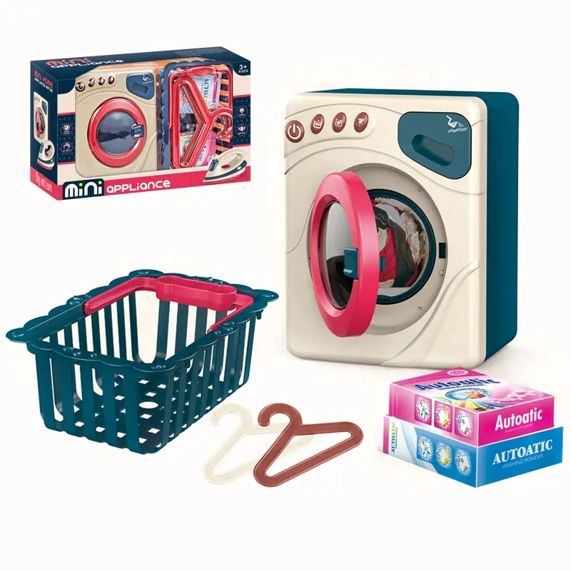 Conjunto de ropa para niños finja el juego con la cesta de hierro máquina de lavado y suspensión UK 