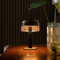 Lampe de table flexible rechargeable portable Base en métal durable abat-jour en acrylique transparent contrôle tactile Design moderne alimenté par batterie