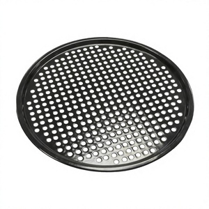 Vente directe usine – Plateau à pizza perforé antiadhésif en maille métallique, pour four, noir / maille de 10 mm d'ouverture, pour la maison et la restauration - Product Image 4