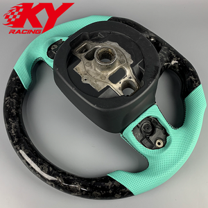 Volante de fibra de carbono forjado a medida con cuero Tiffany y levas de cambio para Dodge Challenger Charger Durango SRT Hellcat RT - Product Image 3