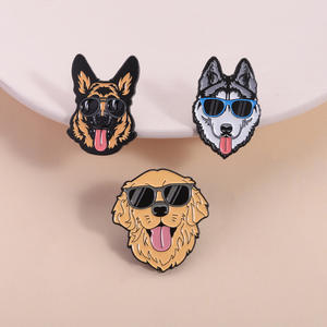 Broche de Perro con Gafas de Sol, <span class=keywords><strong>Pastor</strong></span> Alemán, Husky, Golden Retriever, Insignia de Aleación de Zinc, Decoración Linda para Mascotas, Creativo, Moderno, Pintado - Product Image 3