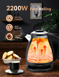 Aigostar bollitore in acciaio inox retrò, Display della temperatura, 1,7 l, 2200W, indicatore del livello dell'acqua visibile, LED, spegnimento automatico - Product Image 6