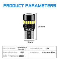 Bombilla LED Compacta T10 W5W para Interior de Auto, Blanca, Amarilla, Roja, Azul Hielo, Rosa, Apta para Lectura, Marcador Lateral, Matrícula, Luz Ambiental de Puerta