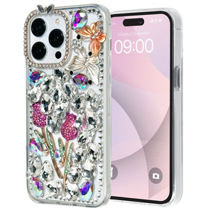 Tùy Chỉnh Long Lanh Bling Đầy Đủ Kim Cương Chống Sốc Không Thấm Nước Nữ Tính Sang Trọng Kingsoul TPU + PC + Glass Kim Cương Điện Thoại Di Động Trường Hợp - Product Image 2