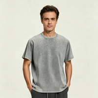 MT2212 Vente en gros T-shirt en jersey 100% coton de haute qualité, délavé à l'acide, coupe oversize, uni, personnalisable OEM, t-shirt vierge pour hommes
