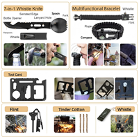 Kit de survie professionnel 142 en 1, sac d'outils de secours multifonctionnel pour la survie en plein air et le camping