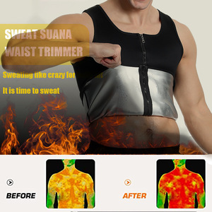 Sauna Suit Waist Trainer pour Hommes Sweat Workout Vest Avec Double <span class=keywords><strong>Ceinture</strong></span> Tondeuse Réglable - Product Image 4