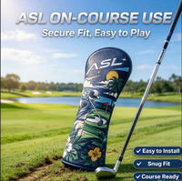 Housse de tête de club de golf ASL Golf Course Pattern, housse de protection élégante imprimée pour bois de golf, cadeau idéal pour golfeur