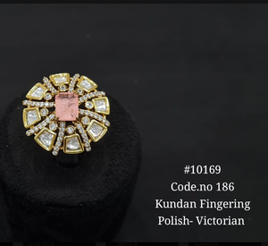 Kundan Fingering Style Kundan <b>Accessories</b> Victorian Plated Kundan Fingering Jewelry Making Decorative Craft Components - Product Image 2