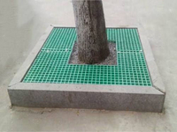 Grille de drainage carrée ouverte en fibre de verre (GRP/FRP) moulée, fiable et écologique, 1m x 1m, pour fosses d'arbres de jardin