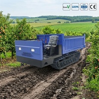 Mini-transporteur sur chenilles de 3 tonnes, benne à chenilles en caoutchouc, déchargement hydraulique pour terrains accidentés