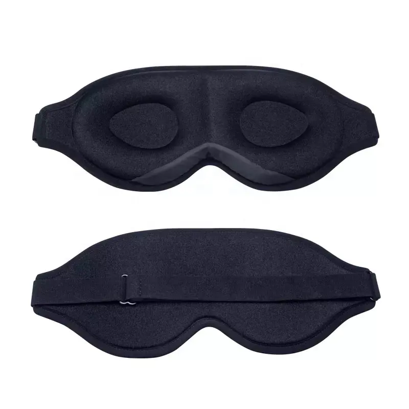 Free Sample Adjustable Travel Private Label Custom Light Black 3D Contoured Soft Foam Sleeping Eye Mask For Men Women