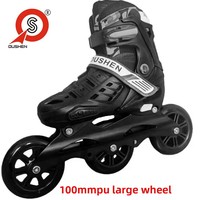 Nouveaux patins à roues larges pour adultes, patins de vitesse à une rangée de roues 100MMPU, réglables pour étudiants, garçons et filles