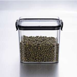 Dust Resistant square Transparent Plastic sealed Jar Food Grade Kitchen <b>Storage</b> <b>Box</b> for Grains Dry Goods Tidying - Product Image 3