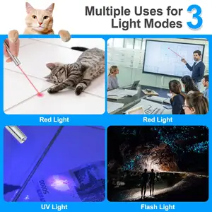 Customizable USB Rechargeable Cat Laser Pointer Toys Interactive RED Laser LED Pen Light Toy For Cats