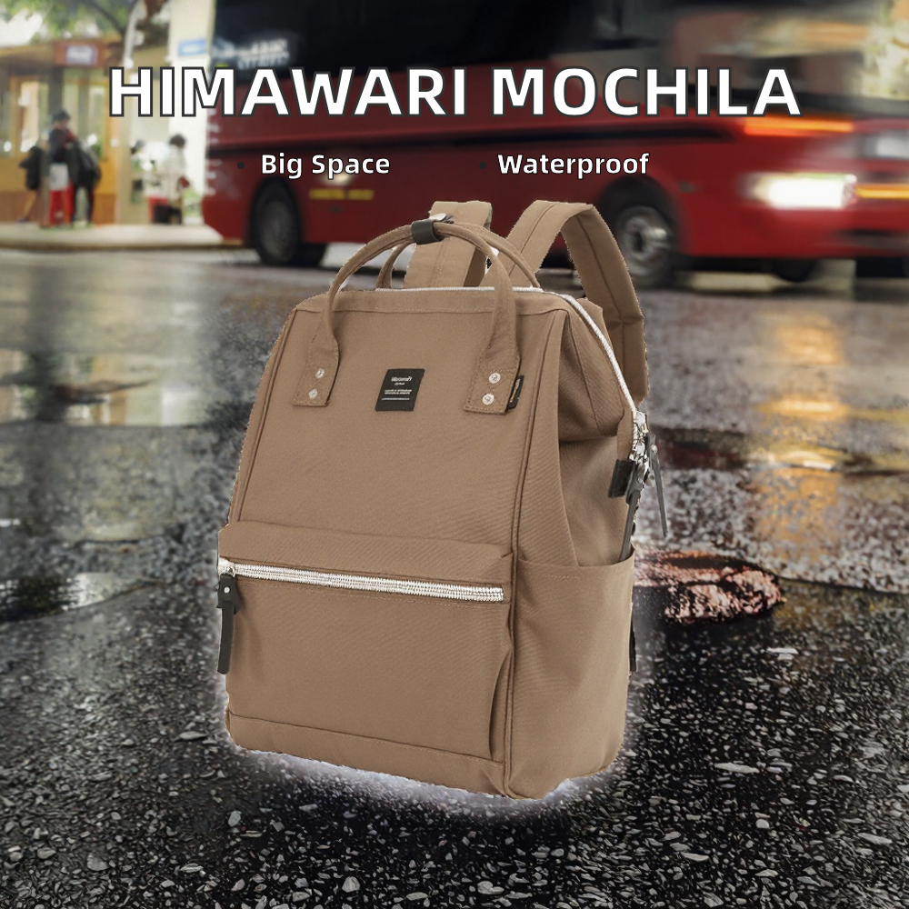 Himawari 2024 Large Capacity Waterproof Laptop Mochila 1882 Mocha