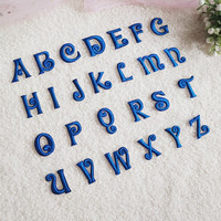 Patch Thermocollant ou Autocollant, Mignon Mini Alphabet Rose Bleu 2,5 cm pour Filles et Femmes