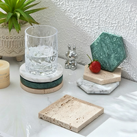 Sous-verres décoratifs en marbre naturel résistant à la chaleur pour table basse et bar à domicile