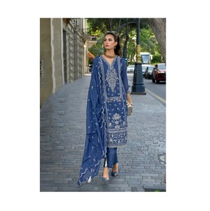 Ready-Made Embroidery Work Straight Salwar Kameez Palazzo Pants Wholesale <b>Supply</b> for Weddings and <b>Parties</b> Long Pakistani Style - Product Image 1