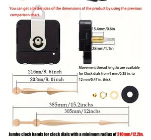 Piezas <span class=keywords><strong>de</strong></span> <span class=keywords><strong>reloj</strong></span> <span class=keywords><strong>de</strong></span> pared Diy, 1 Juego <span class=keywords><strong>de</strong></span> mecanismo <span class=keywords><strong>de</strong></span> movimiento <span class=keywords><strong>de</strong></span> péndulo <span class=keywords><strong>de</strong></span> eje largo <span class=keywords><strong>de</strong></span> alto par, plástico, requiere montaje, <span class=keywords><strong>manecillas</strong></span> <span class=keywords><strong>de</strong></span> pala <span class=keywords><strong>de</strong></span> 12 pulgadas - Product Image 4