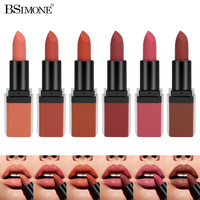 Rouge à lèvres mat soyeux hydratant, anti-transfert, waterproof, longue tenue, pigment riche, 6 teintes, OEM ODM, étiquette privée personnalisée