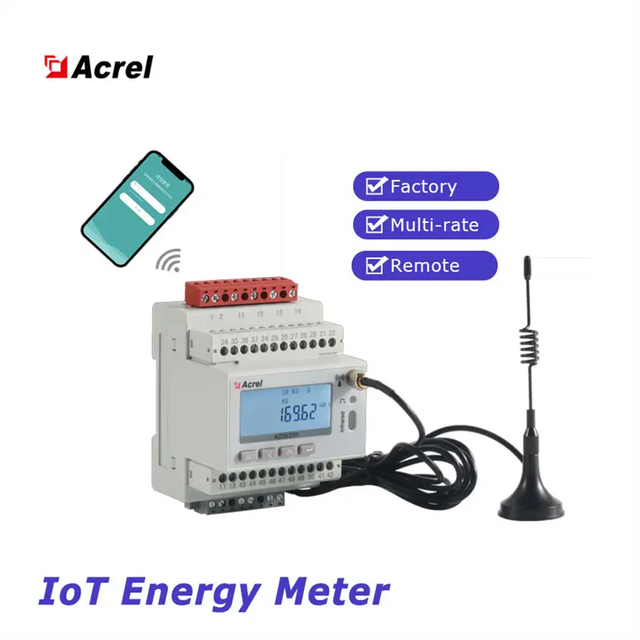 Acrel Adw300W-4Ghw Wireless Din Rail Solar Metering 4G Lte Iot Smart Meter Electricity 3 Phase Energy Meter With 3 Split Cts